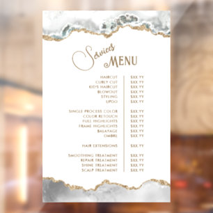 Autocollant Pour Fenêtre Menu Services Agate blanc