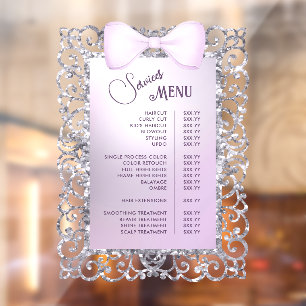 Autocollant Pour Fenêtre Menu Services de Bow vintage Cadre de Parties scin