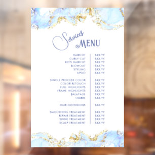Autocollant Pour Fenêtre Menu Services de design en marbre bleu