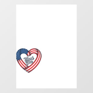 Autocollant Pour Fenêtre Merci Cœur Patriotique Design Vectoriel Vintage_1