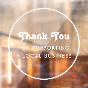 Autocollant Pour Fenêtre Merci de trame minimaliste Marque d'entreprise loc