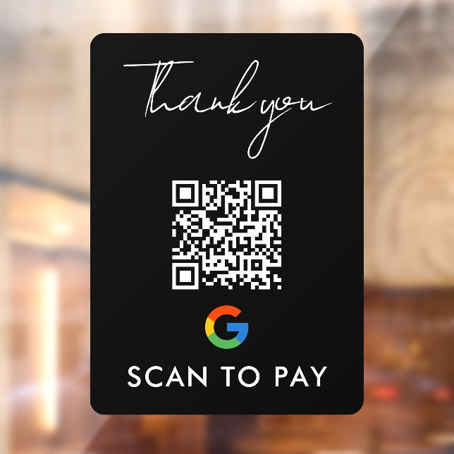 Autocollant Pour Fenêtre Merci Google Pay QR Code numérisation pour payer n (Feuille 2)
