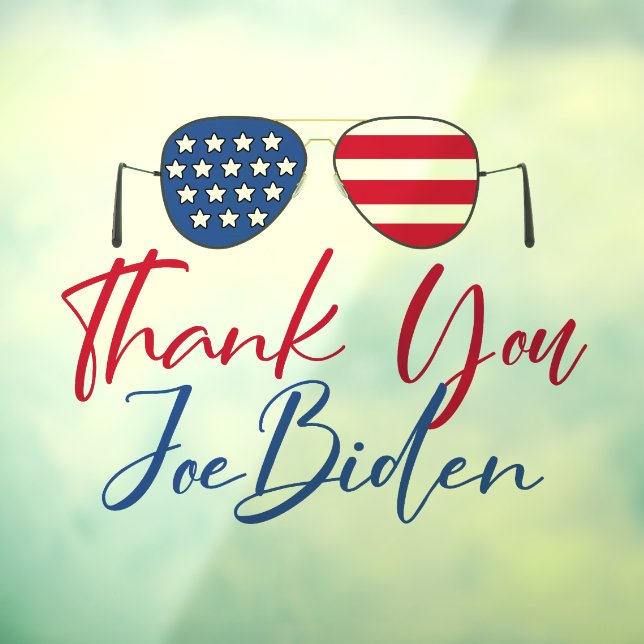 Autocollant Pour Fenêtre Merci Joe Biden Drapeau américain (Feuille 3)
