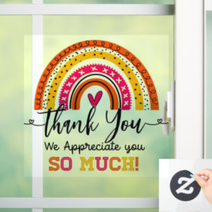 Autocollant Pour Fenêtre Merci signature d'appréciation