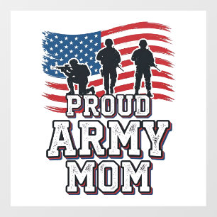 Autocollant Pour Fenêtre Mère de l'armée fière Vintage Militaire Patriotiqu