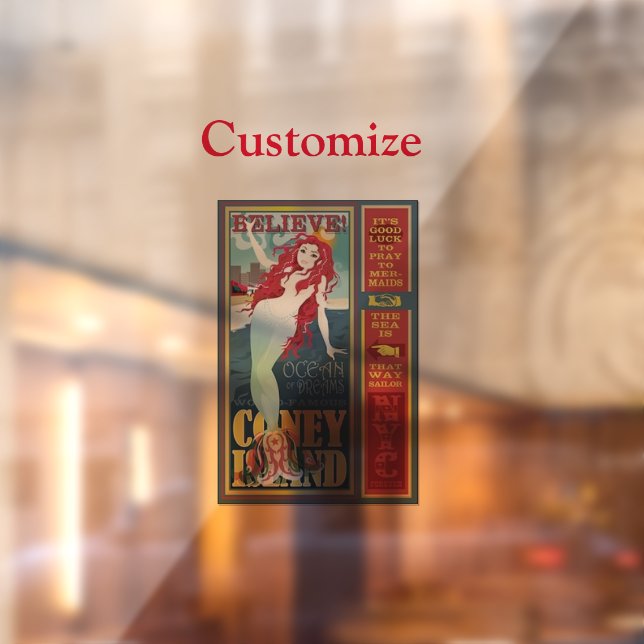 Autocollant Pour Fenêtre mermaid de l'île de coney rouge Thunder_Cove (Feuille 2)