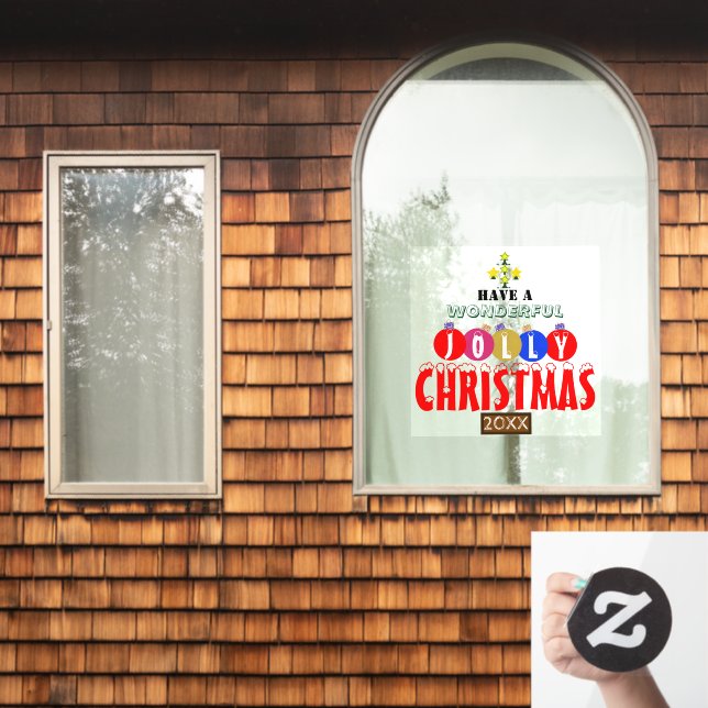 Autocollant Pour Fenêtre Merveilleux Jolly Arbre de Noël (Fenêtre d'accueil)