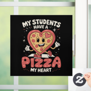 Autocollant Pour Fenêtre Mes élèves ont une pizza de mon cœur enseignant