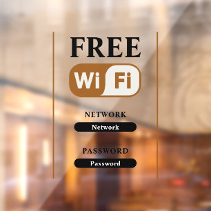 Autocollant Pour Fenêtre Métal Minimaliste Wi-Fi Gratuit