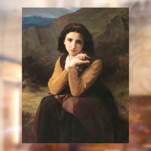 Autocollant Pour Fenêtre Mignon Innocence d'une adolescente, Bouguereau (Feuille 2)