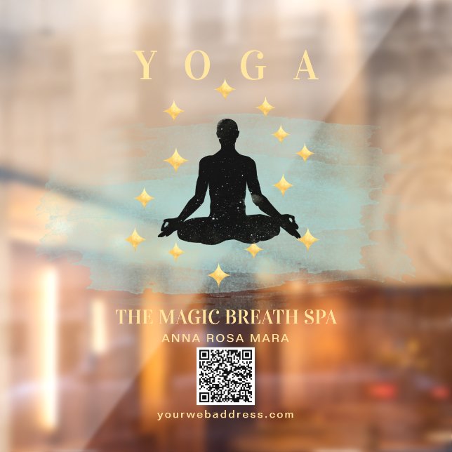 Autocollant Pour Fenêtre ** Mindfulness Reiki Yoga Man Stars Méditation (Feuille 2)
