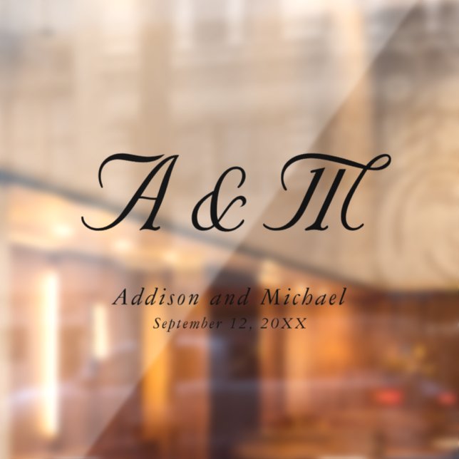 Autocollant Pour Fenêtre Minimal, Élégant, Monogramme, Mariage (Feuille 2)
