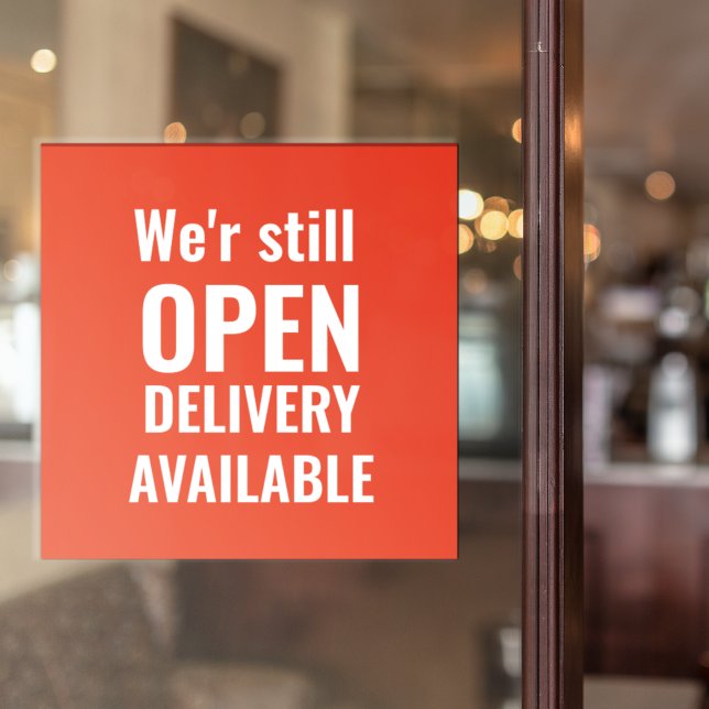 Autocollant Pour Fenêtre Minimal Nous sommes toujours ouvert Cling de fenêt (Créateur téléchargé)