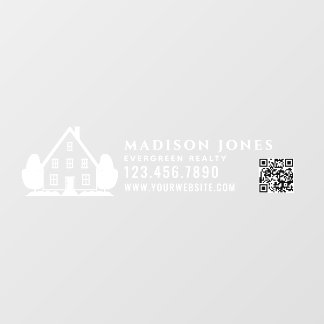Autocollant Pour Fenêtre Minimal Real Estate Agent Rustic House Car QR Code