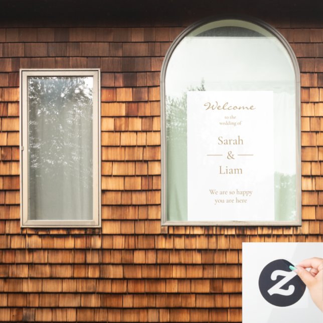 Autocollant Pour Fenêtre Minimalisme tendance | Police d'or chic (Fenêtre d'accueil)