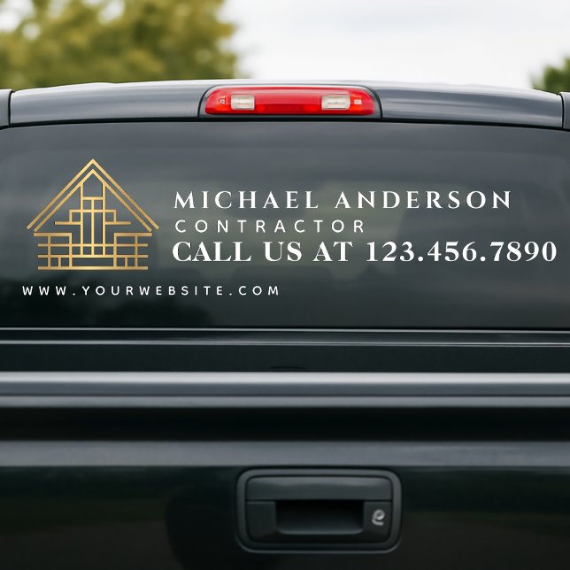 Autocollant Pour Fenêtre Minimalist Home Building Construction  Car Truck (Créateur téléchargé)