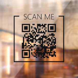 Autocollant Pour Fenêtre Minimaliste QR Code Scan Me Business