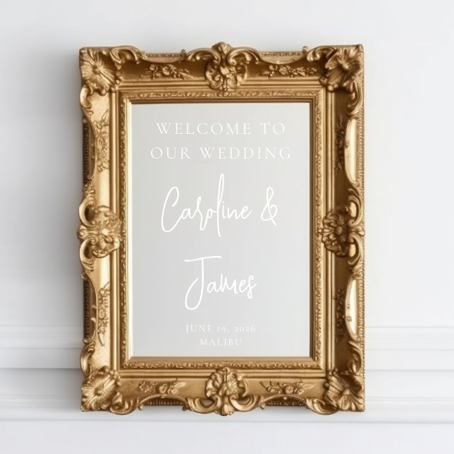 Autocollant Pour Fenêtre Miroir de script de bienvenue Mariage moderne (Créateur téléchargé)
