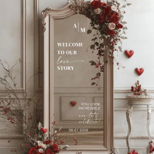 Autocollant Pour Fenêtre Miroir Selfie   Décale Affiche de bienvenue Mariag