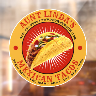 Autocollant Pour Fenêtre Modèle alimentaire mexicain Taco
