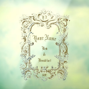 Autocollant Pour Fenêtre Modèle de Bed & Breakfast avec bordure d'époque vi