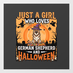 Autocollant Pour Fenêtre Modèle de chien sorcière fille Halloween Berger Al