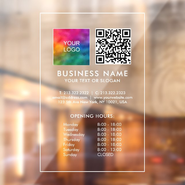 Autocollant Pour Fenêtre Modèle de code QR de logo d'entreprise pour les he (Feuille 2)