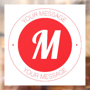 Autocollant Pour Fenêtre Modèle de monogramme personnalisable et de texte c