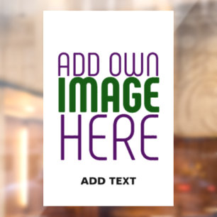 AUTOCOLLANT POUR FENÊTRE MODELE DE TEXTE D'IMAGE BLANC SIMPLE ÉDITABLE MODE