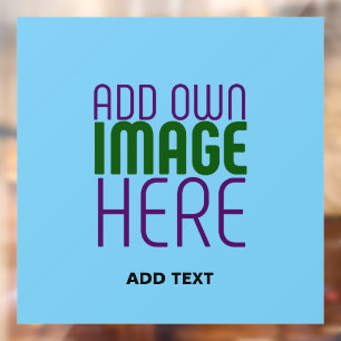 AUTOCOLLANT POUR FENÊTRE MODELE DE TEXTE D'IMAGE BLEU CIELO SWAG ÉDITABLE M