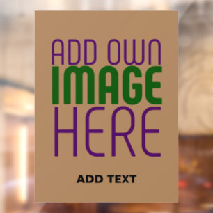 AUTOCOLLANT POUR FENÊTRE MODELE DE TEXTE D'IMAGE MARRON SIMPLE ÉDITABLE MOD