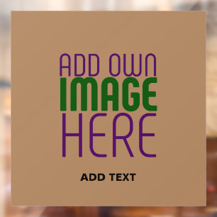 AUTOCOLLANT POUR FENÊTRE MODELE DE TEXTE D'IMAGE MARRON SIMPLE ÉDITABLE MOD