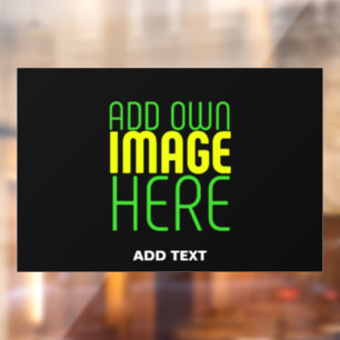 AUTOCOLLANT POUR FENÊTRE MODELE DE TEXTE D'IMAGE NOIRE SIMPLE ET MODIFIABLE