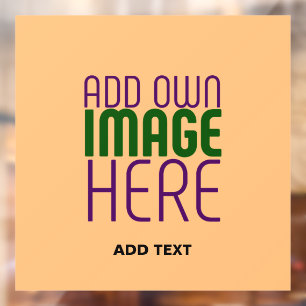 AUTOCOLLANT POUR FENÊTRE MODELE DE TEXTE D'IMAGE ORANGE ABRICOT ÉDITABLE MO