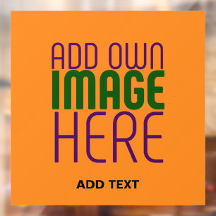 AUTOCOLLANT POUR FENÊTRE MODÈLE DE TEXTE D'IMAGE ORANGE FONCÉ ÉDITABLE MODE