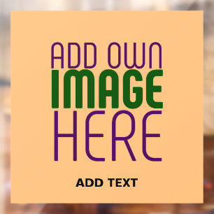 AUTOCOLLANT POUR FENÊTRE MODELE DE TEXTE D'IMAGE ORANGE PECHE MODIFIABLE MO