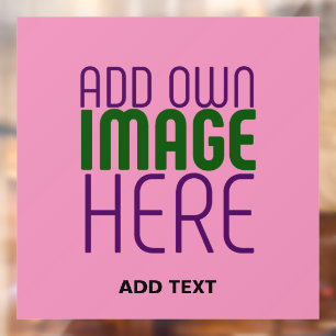 AUTOCOLLANT POUR FENÊTRE MODELE DE TEXTE D'IMAGE ROSE CHAUD MIGNON ÉDITABLE