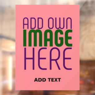 AUTOCOLLANT POUR FENÊTRE MODELE DE TEXTE D'IMAGE ROSE SAUMON ÉDITABLE MODER