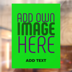 AUTOCOLLANT POUR FENÊTRE MODELE DE TEXTE D'IMAGE VERT CITRON ÉDITABLE MODER