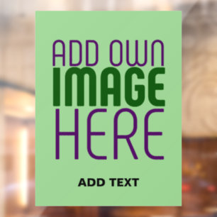 AUTOCOLLANT POUR FENÊTRE MODELE DE TEXTE D'IMAGE VERT MENTHE ÉDITABLE MODER