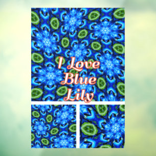Autocollant Pour Fenêtre Modèle Floral bleu Abstrait