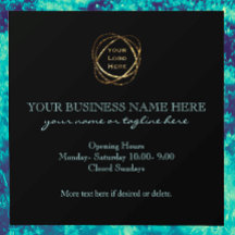 Moderne Elegant Aqua Turquoise Custom Business Log