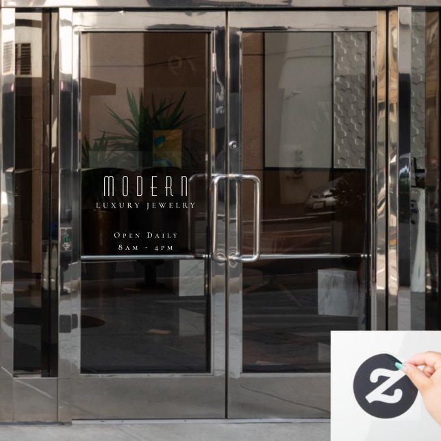 Autocollant Pour Fenêtre Moderne Elegant Bijoux de luxe Affaires Penderie A (Porte de bureau)