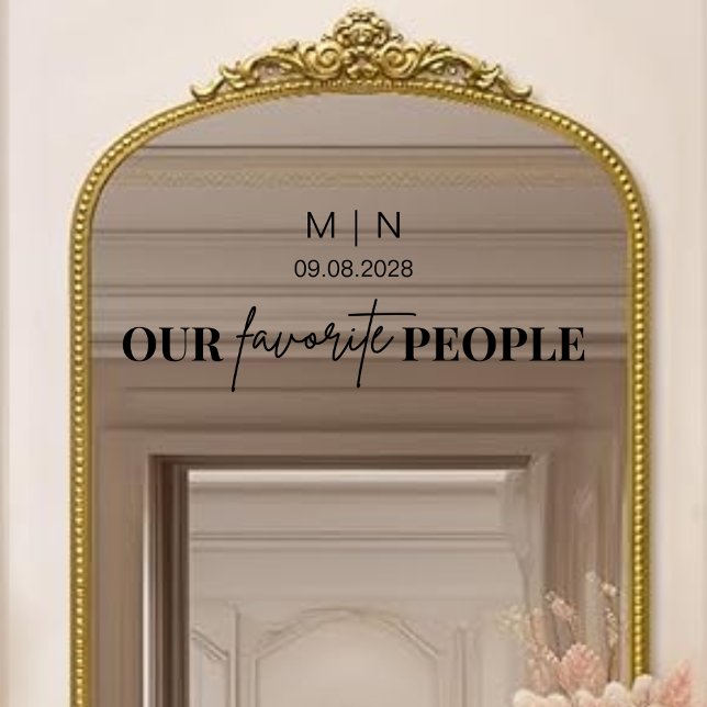 Autocollant Pour Fenêtre Moderne Nos gens préférés Mariage miroir Decal (Créateur téléchargé)