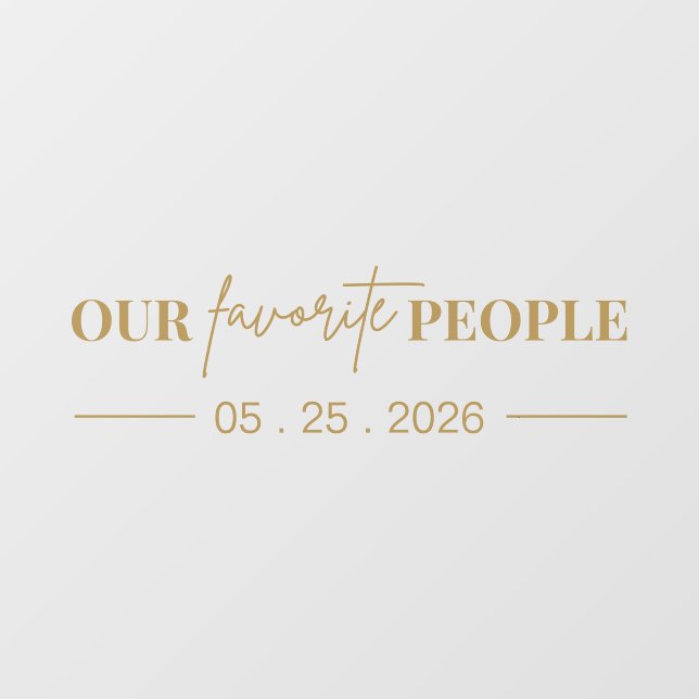 Autocollant Pour Fenêtre Moderne Nos gens préférés Mariage miroir Decal (Feuille)