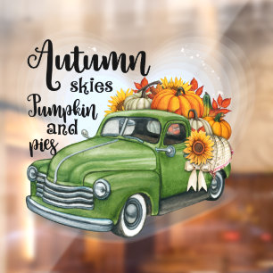 Autocollant Pour Fenêtre Moderne Thanksgiving Belle collection d'automne