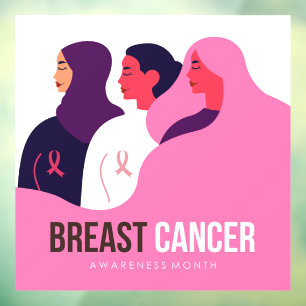 Autocollant Pour Fenêtre Mois de sensibilisation au cancer du sein