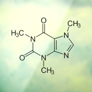 Autocollant Pour Fenêtre Molécule de caféine Chimie Café Atomes