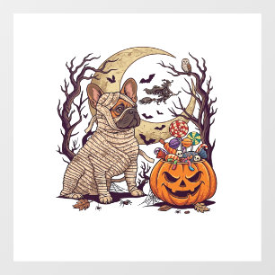 Autocollant Pour Fenêtre Momie d'Halloween Chien Bouledogue Français Citrou