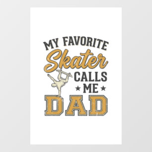 Autocollant Pour Fenêtre Mon Skateur Préféré M'appelle Papa Vintage Shirt_1